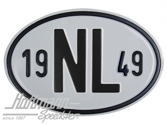 Placa de nacionalidad "NL" (Holanda), "1949", aluminio |  | 020-2391-49