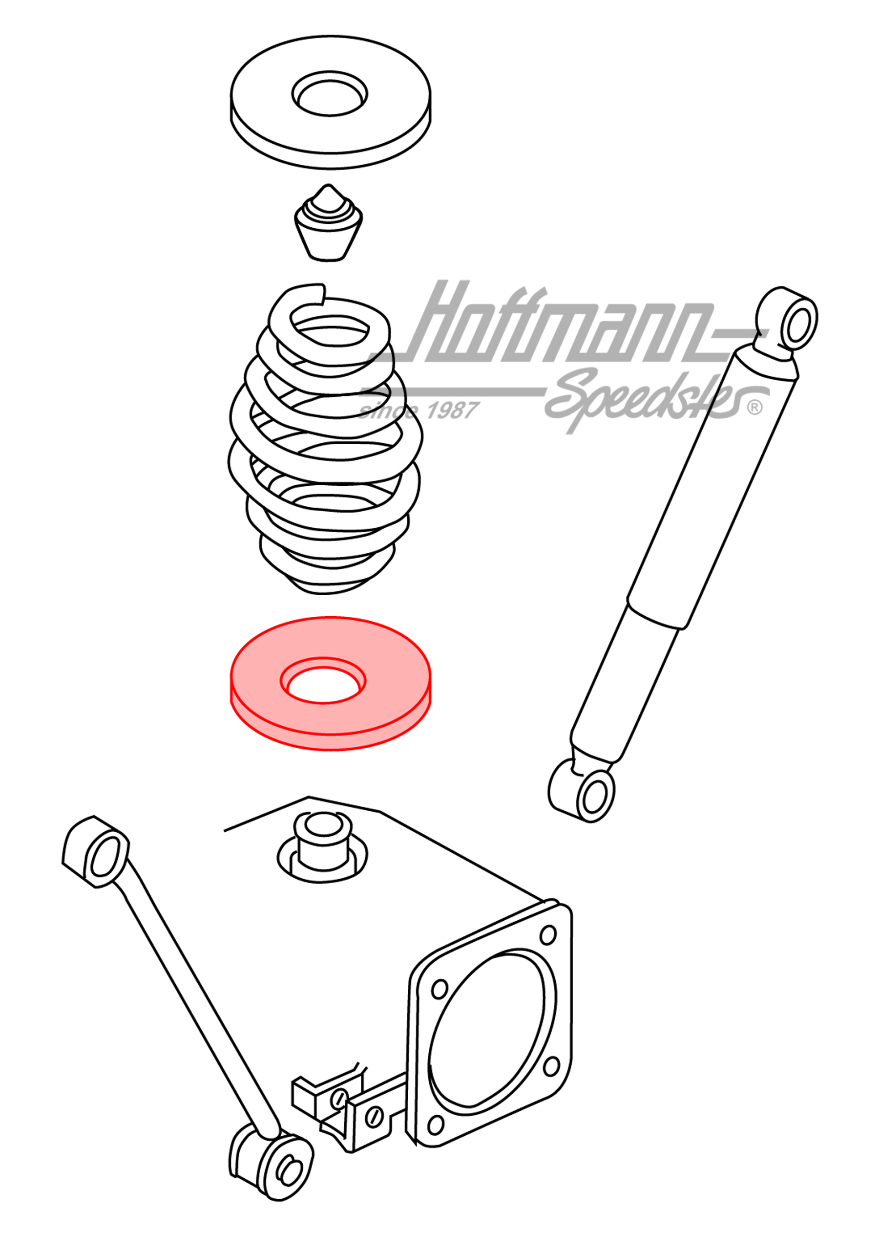 Soporte, resorte, posterior, Furgoneta T3                                                           