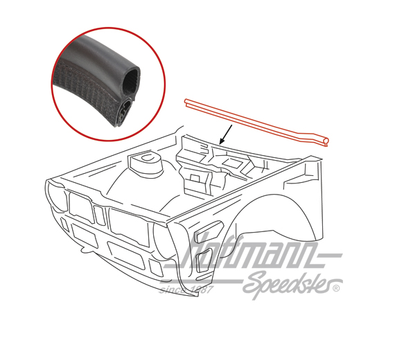 Junta, chapa refuerzo / deflector de agua, delantera | 171 819 519 C | 180-7395
