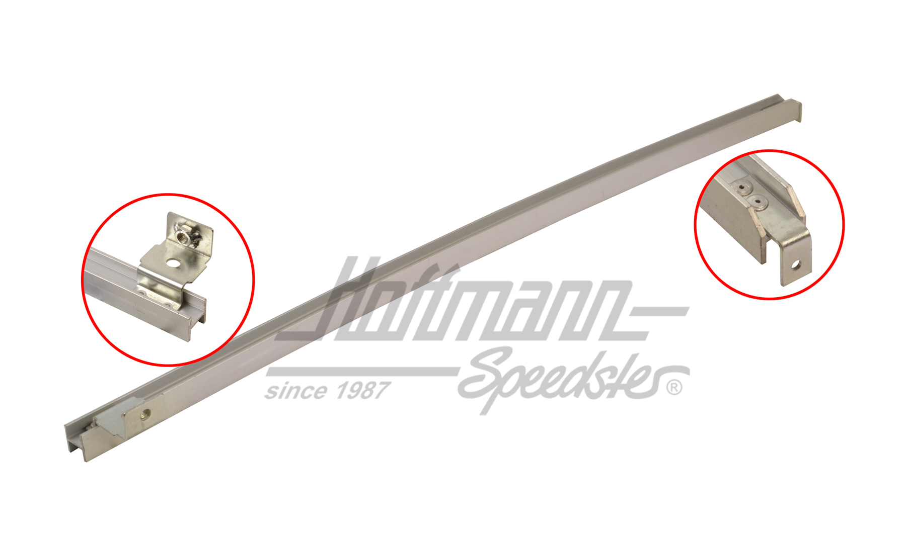 Riel de guía, ventanilla de manivela / deflector, dcha., plateado | 251 837 410 | 360-1740-12