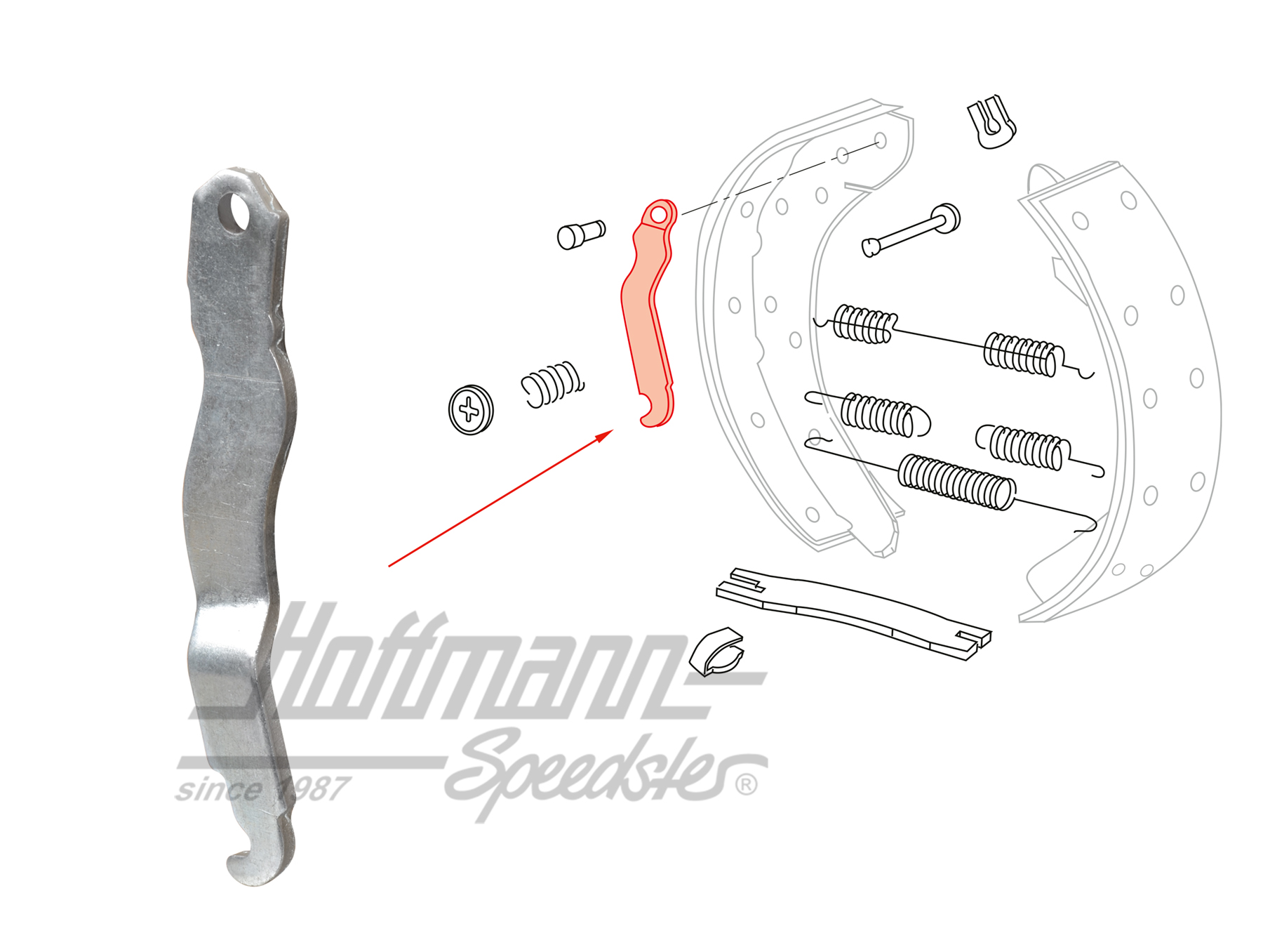 Palanca, cable de freno de mano, Furgoneta T2, 73-79, dcha. | 211 609 614 F | 090-3198-02