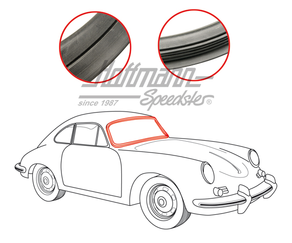 Junta, parabrisas, 356 A/B, con ranura | 644 541 901 00 | 510-6308