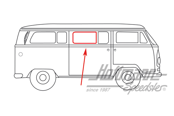 Junta de ventanilla de puerta central, dividida, con ranura | 241 845 285 A | 090-6115-10