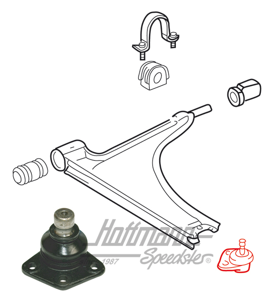 Rótula de suspensión, triángulo de suspensión, 17mm | 171 407 365 F | 140-0625