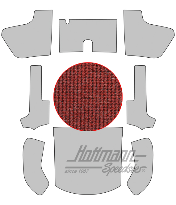 Juego de alfombras, Cabriolet, 56-64, hilado de pelo, rojo |  | 026-5041-06