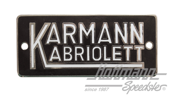 Emblema de Karmann Ghia "Karmann Kabriolett" | 151-901 | 020-6084