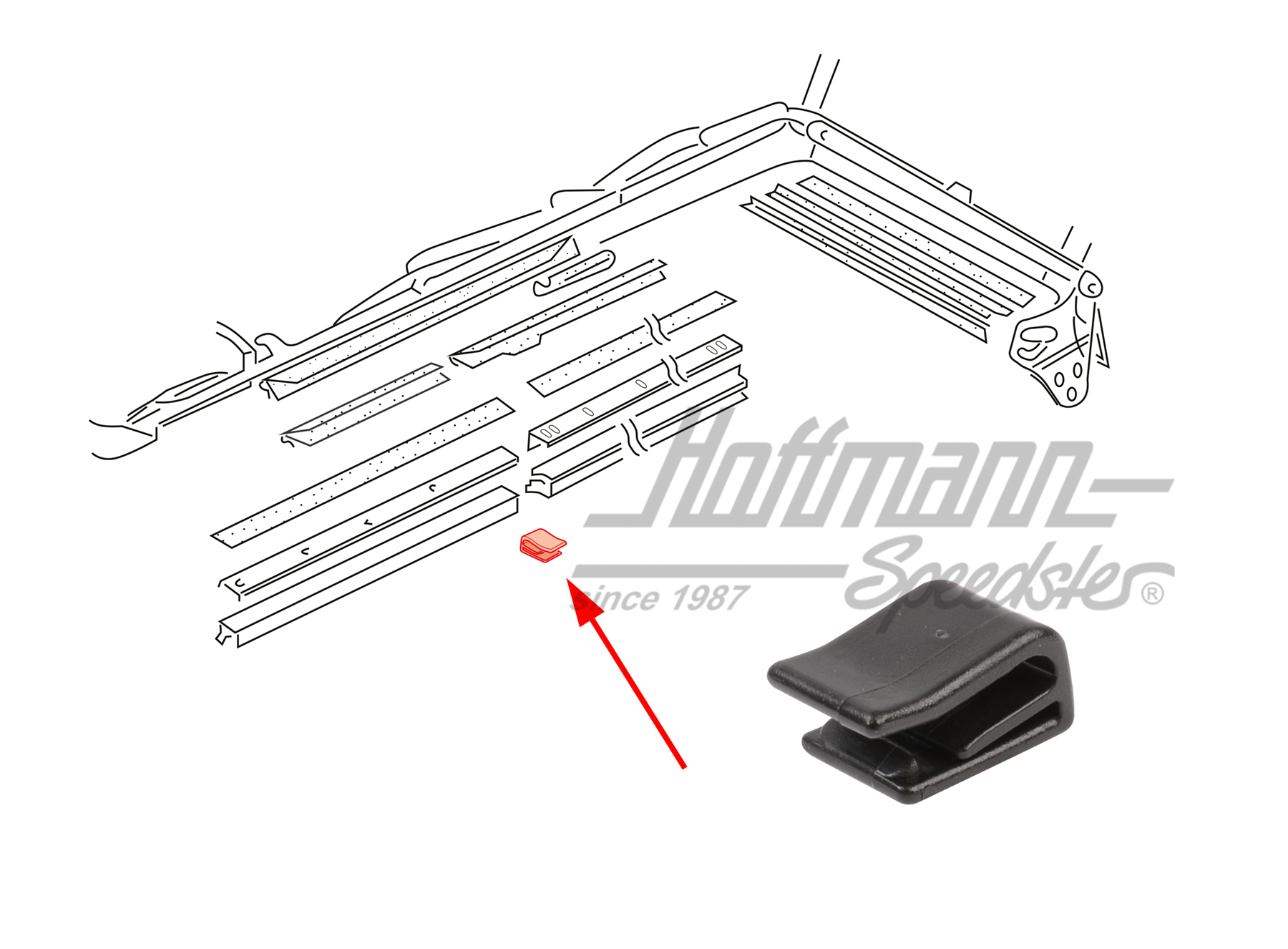 Clip, junta de capota,  Golf 1 Cabriolet | 155 871 439 | 180-4893