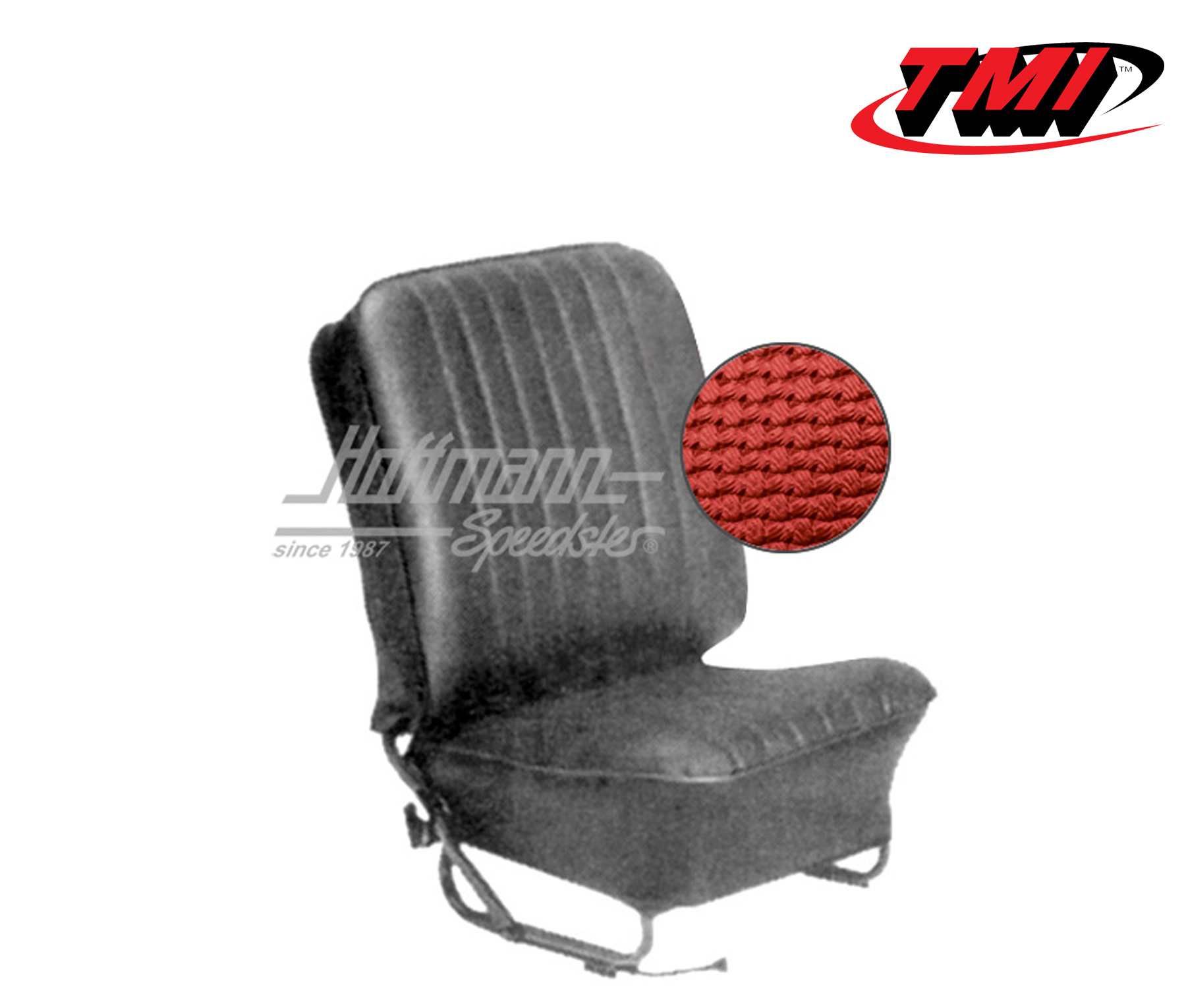 Fundas de asientos, Cabriolet, 57-64, tejido de cesta, rojo | 43-1322-07 | 055-6610