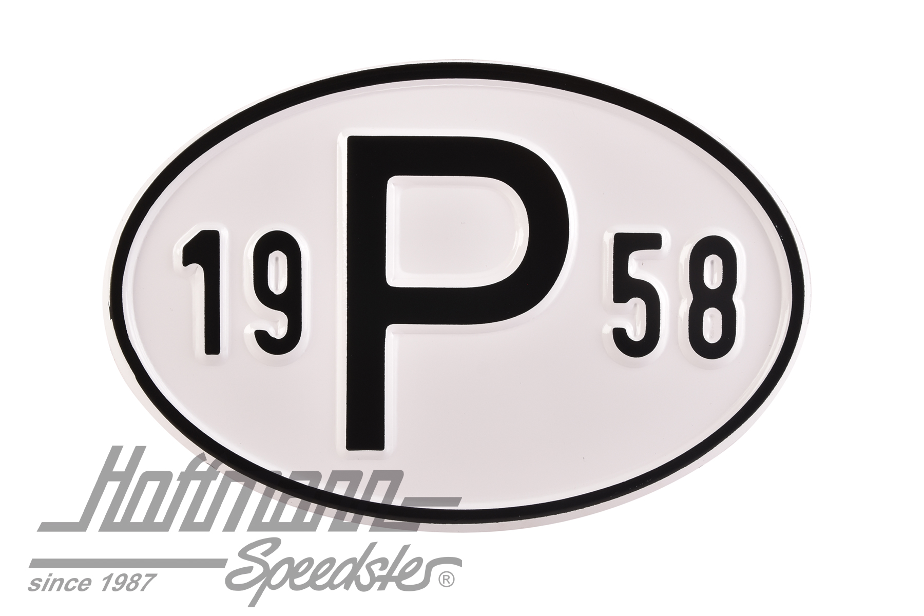 Placa de nacionalidad "P" (Portugal), "1958", aluminio |  | 020-2405-58