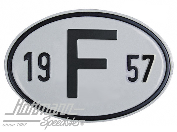 Placa de nacionalidad "F" (Francia), "1957", aluminio |  | 020-2399-57