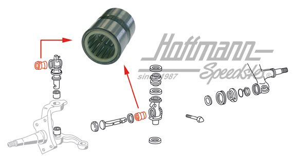 Cojinete de agujas , pernos de suspensión 22 mm | 211 405 421 B | 089-3040-25
