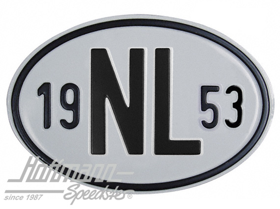 Placa de nacionalidad "NL" (Holanda), "1953", aluminio |  | 020-2391-53