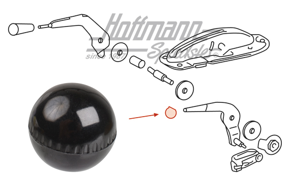 Botón, acelerador a mano, 911, 912, -.77, negro                                                     