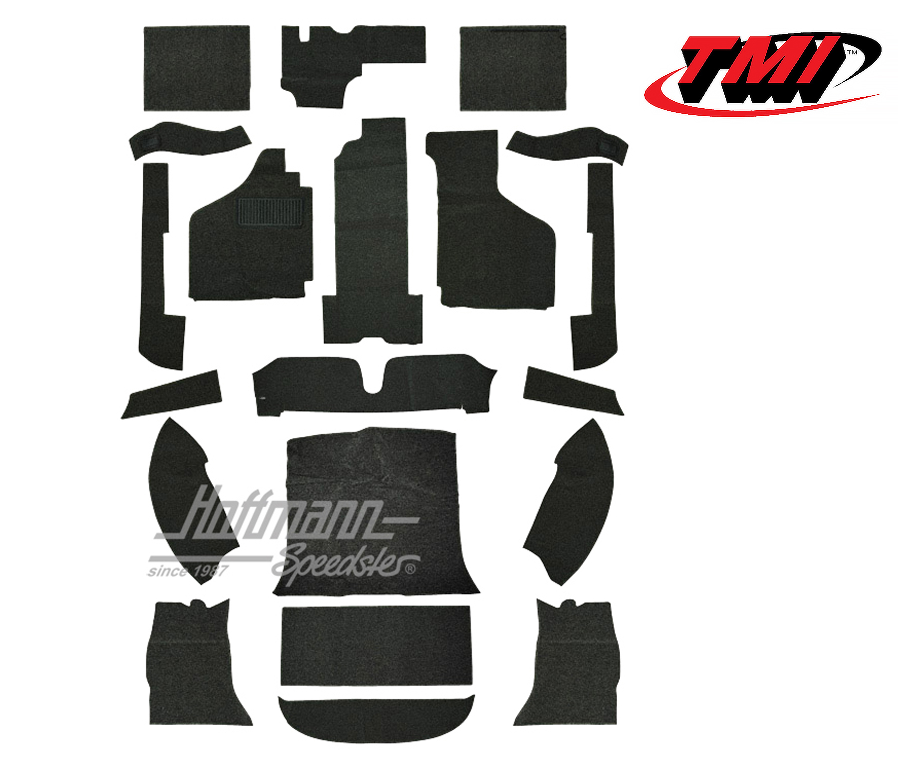 Juego de alfombras, Karmann Ghia Coupé, negro, -7.68 | 34-F1522-301 | 066-0040-10