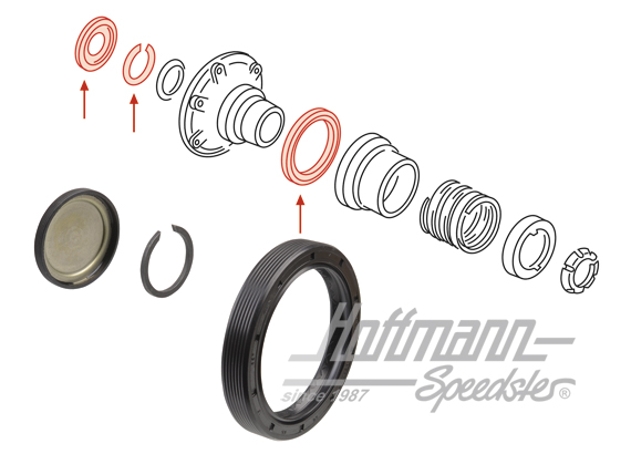 Kit de juntas, brida de bisagra,  1.6-1.8, 82-87                                                    