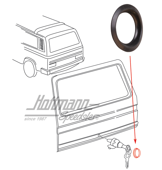 Junta, cerradura portón trasero, 12.83-7.92 | 251 829 233 | 350-6050