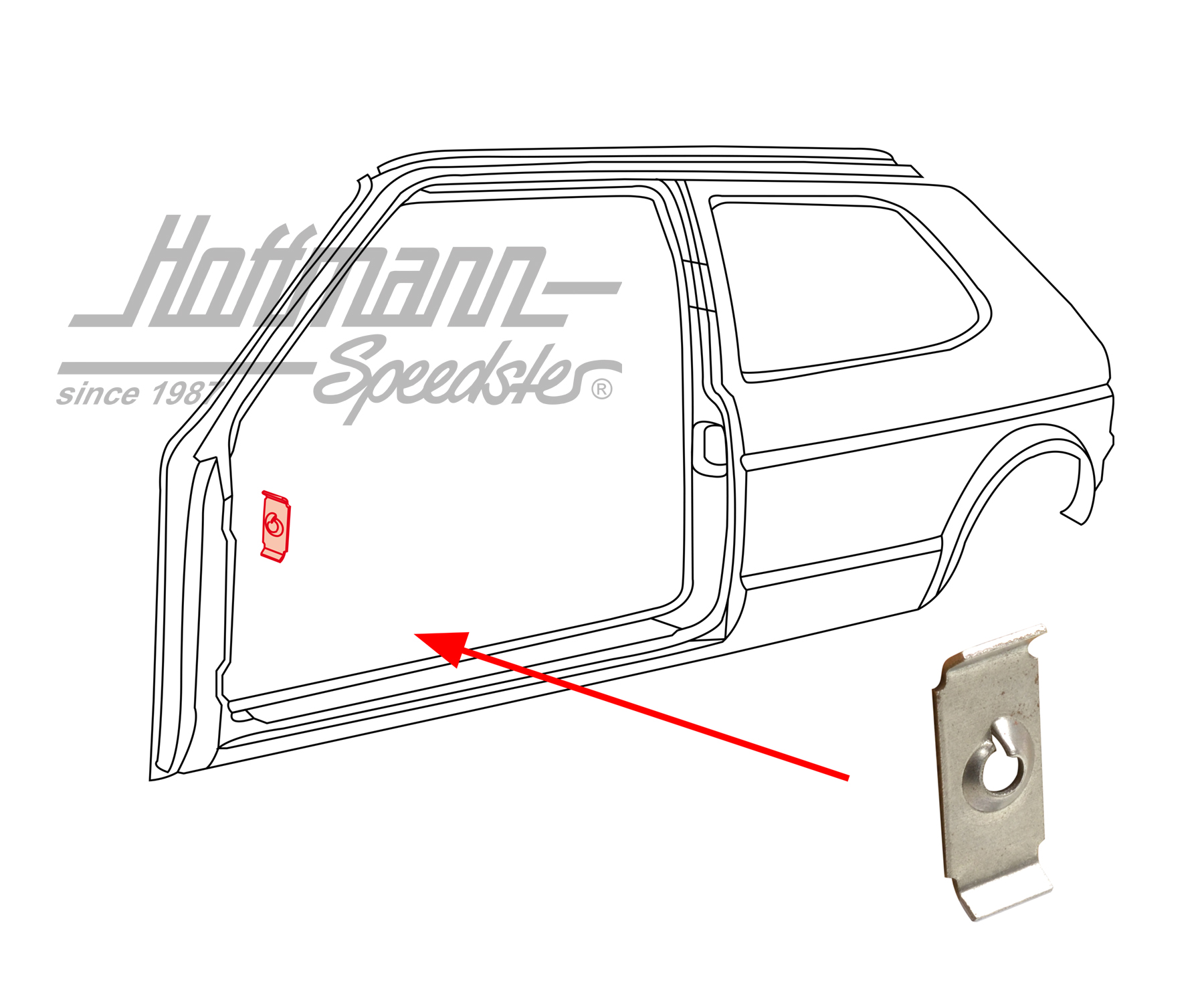 Tuerca con agujeros prensados, pilar A / carrocería | 171 805 445 | 180-1920-60