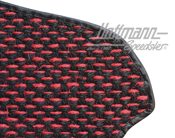 Alfombrillas, fibra de coco, 59-65, rojo / negro                                                    