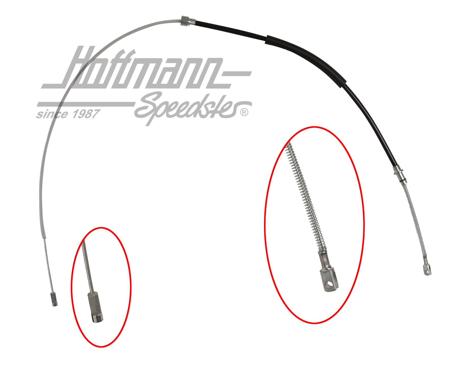Cable del freno a mano, Porsche 964, 89-94 | 964 424 551 03 | 522-1524
