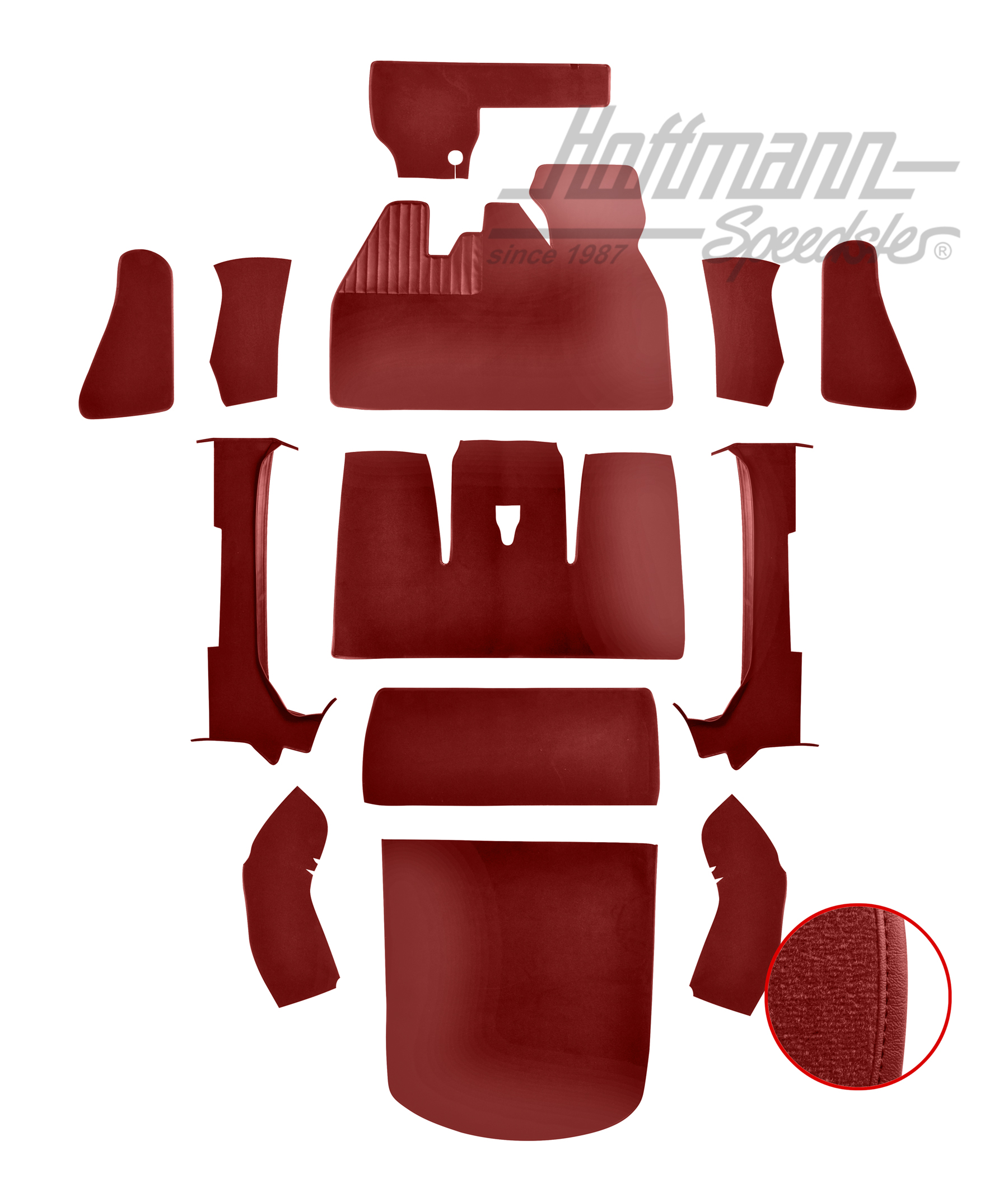 Juego de alfombrillas, Escarabajo Cabriolet, 1302, rojo |  | 026-6026