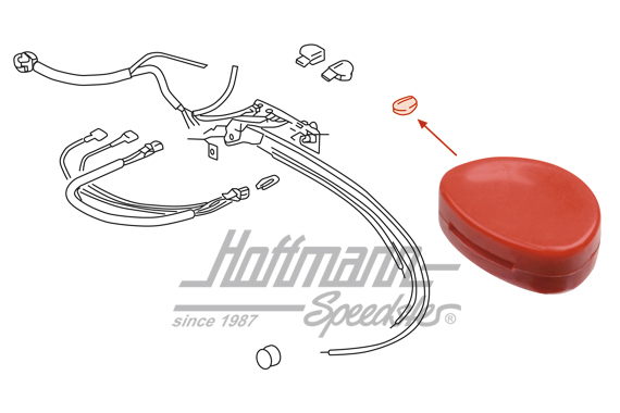 Botón de la calefacción, superior, 911, 69-85, rojo                                                 