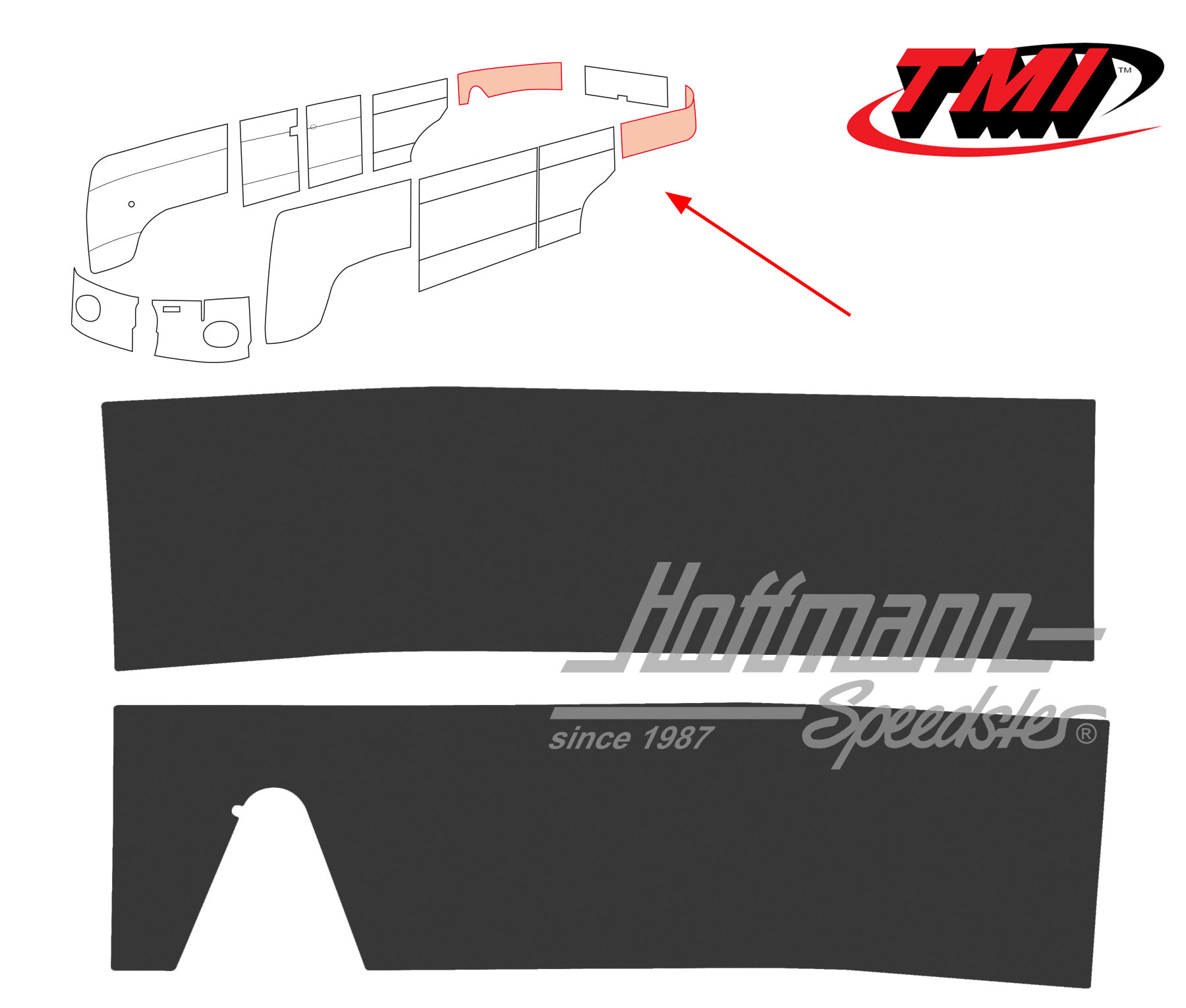 Paneles laterales, posterior, 62-67, negro | 10-2142-11 | 098-0584-01