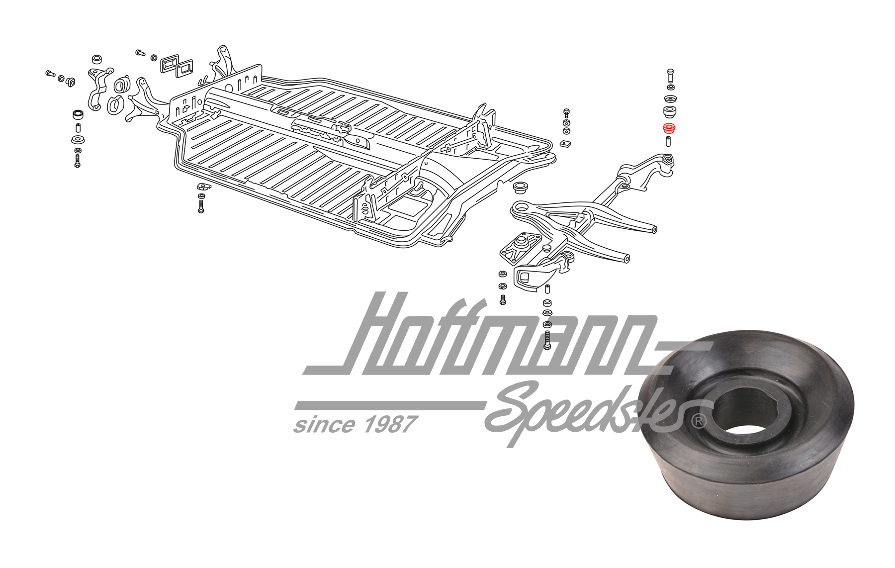 Goma, eje trasero/chasis, exterior, inferior | 311 899 155 | 069-8090-28