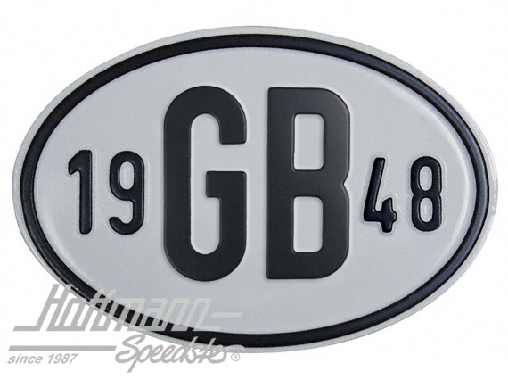 Placa de nacionalidad "GB" (Gran Bretaña), "1948", aluminio |  | 020-2404-48