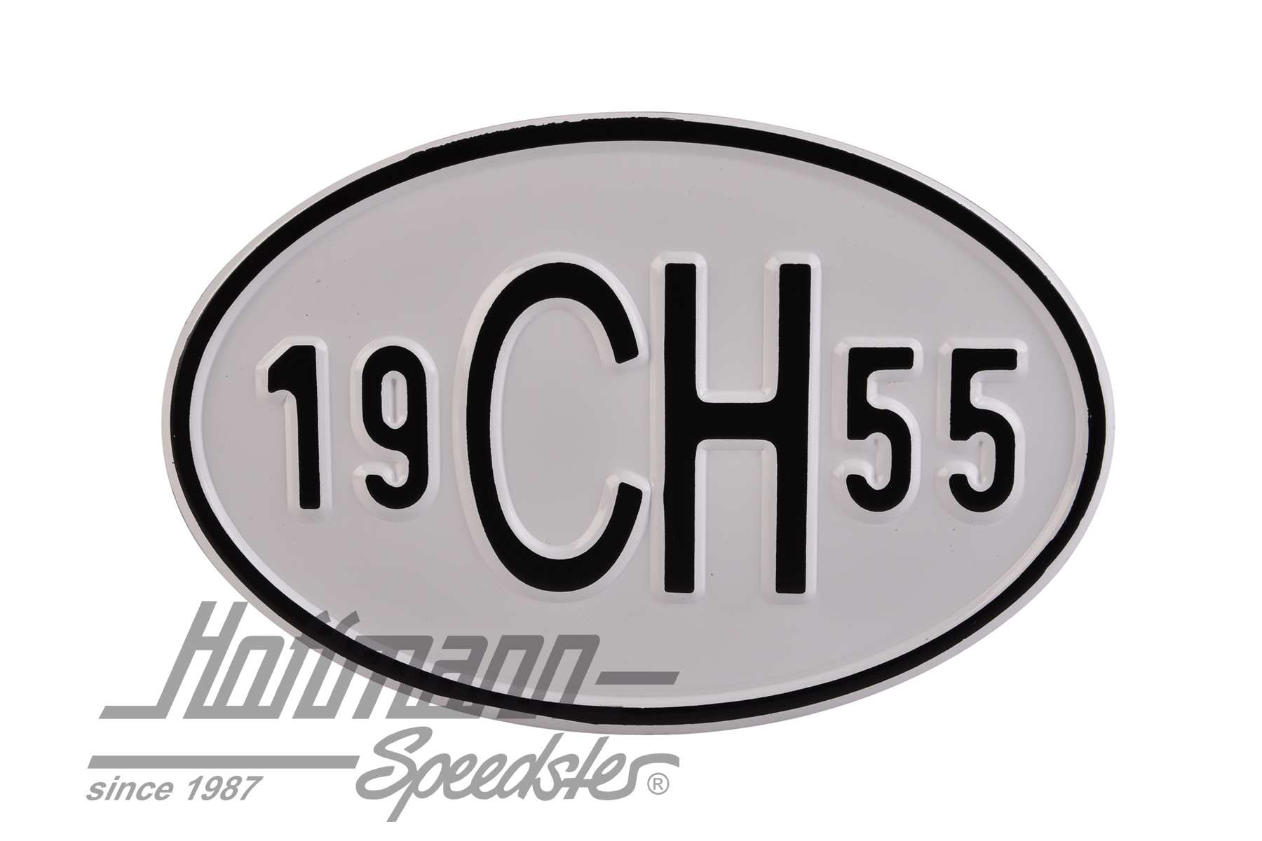 Placa de nacionalidad "CH" (Suiza), "1955", aluminio |  | 020-2401-55