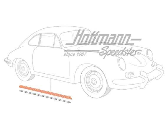 Soporte, apoyapiés de puerta, Porsche 356, derecha                                                  