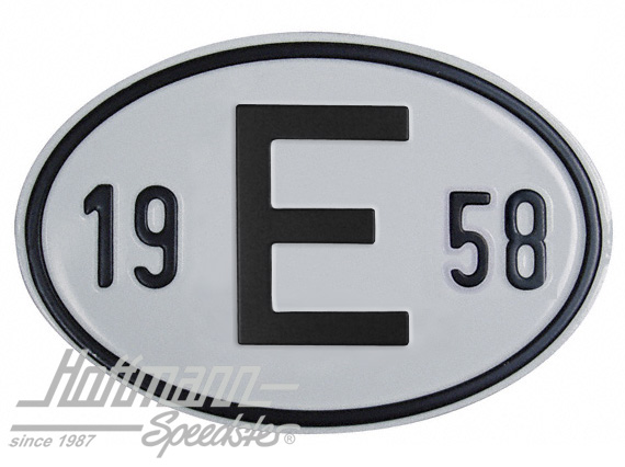 Placa de nacionalidad "E" (España), "1958", aluminio |  | 020-2403-58