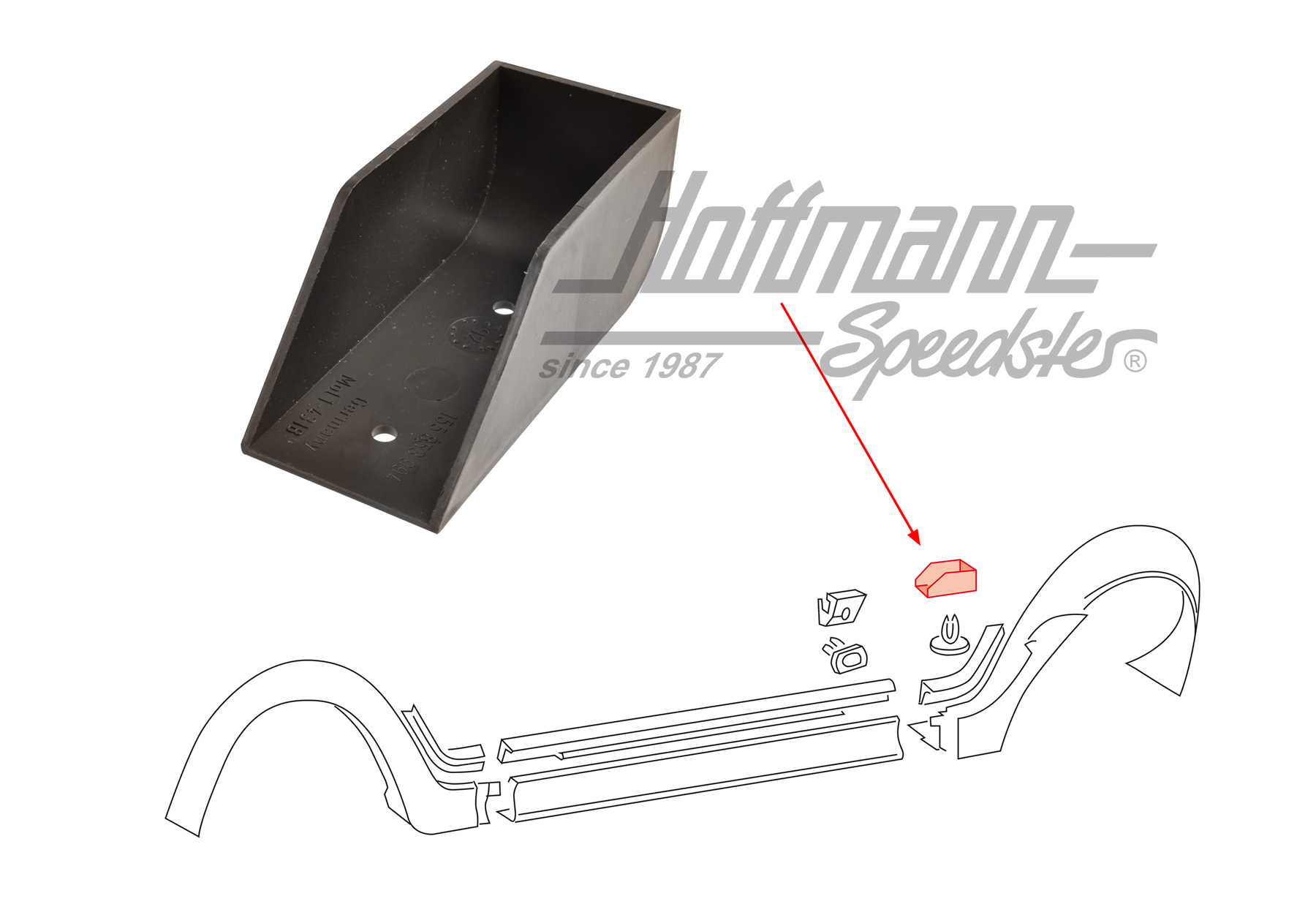 Caperuza, estribera
, posterior, Golf 1 Cabriolet | 155 853 994 | 180-1150-64
