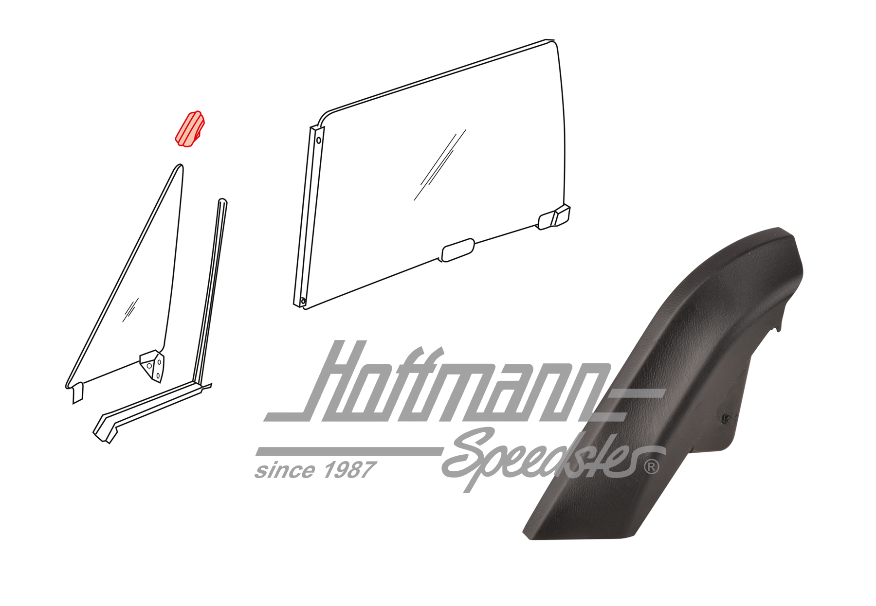 Tapa protectora, ventana triangular, 914, 8.69-7.76 | 914 542 017 10 | 600-8423-10