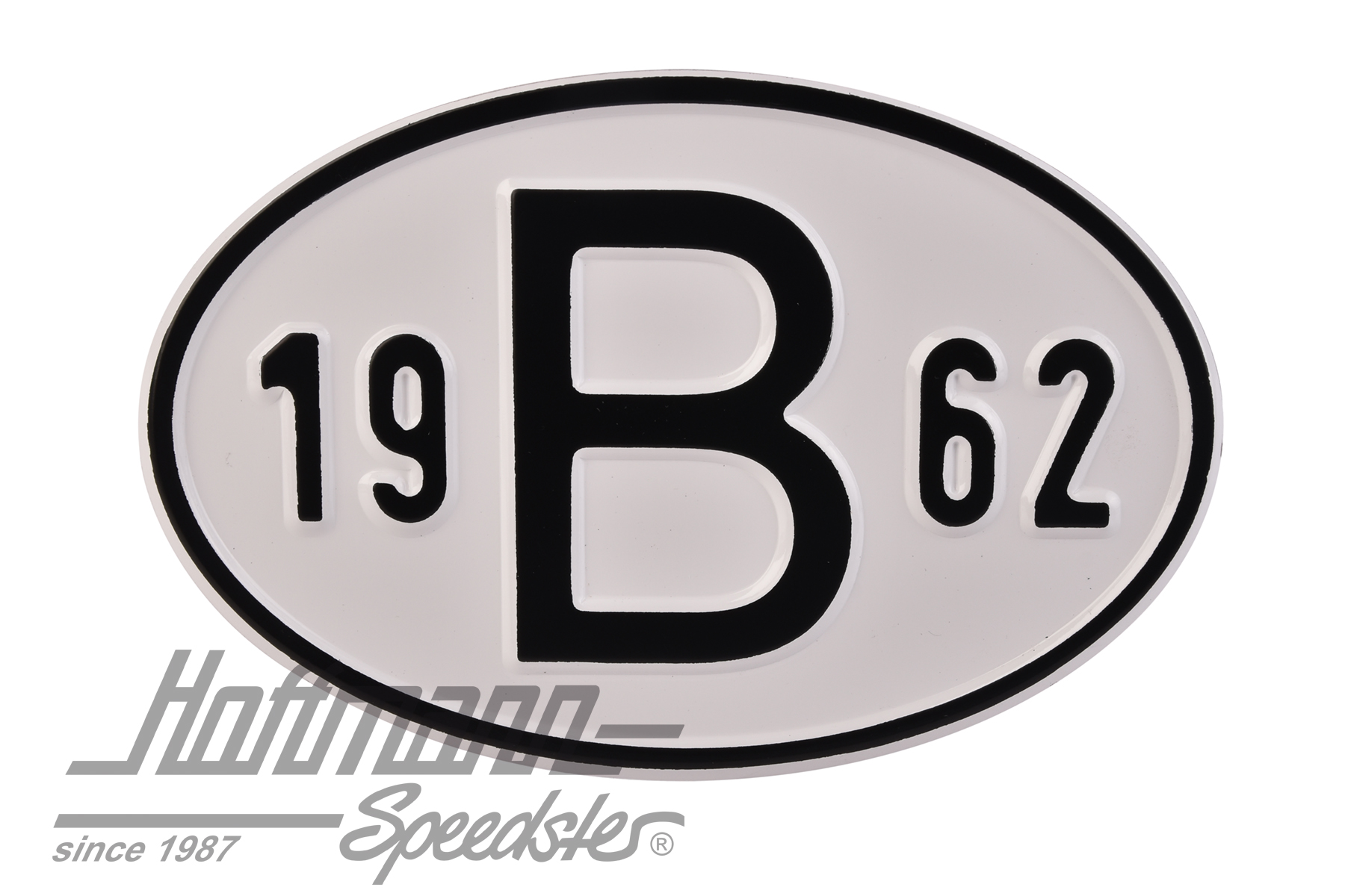 Placa de nacionalidad "B" (Bélgica), "1962", aluminio |  | 020-2397-62