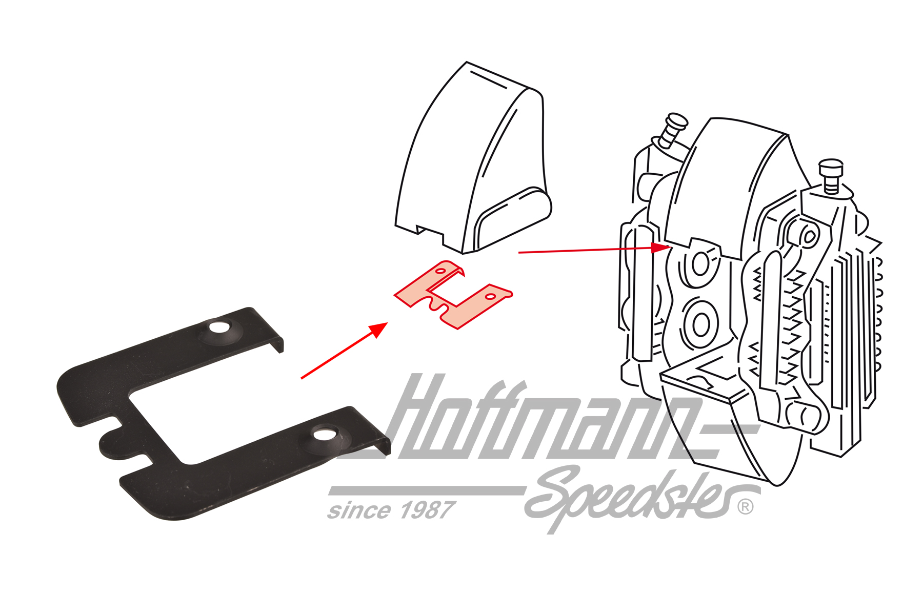 Chapa de resorte, pinza de freno, eje anterior, superior, 78-89 | 930 351 541 03 | 522-1244
