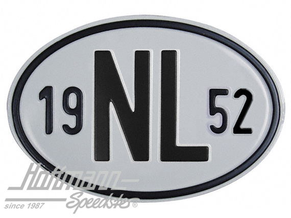 Placa de nacionalidad "NL" (Holanda), "1952", aluminio |  | 020-2391-52