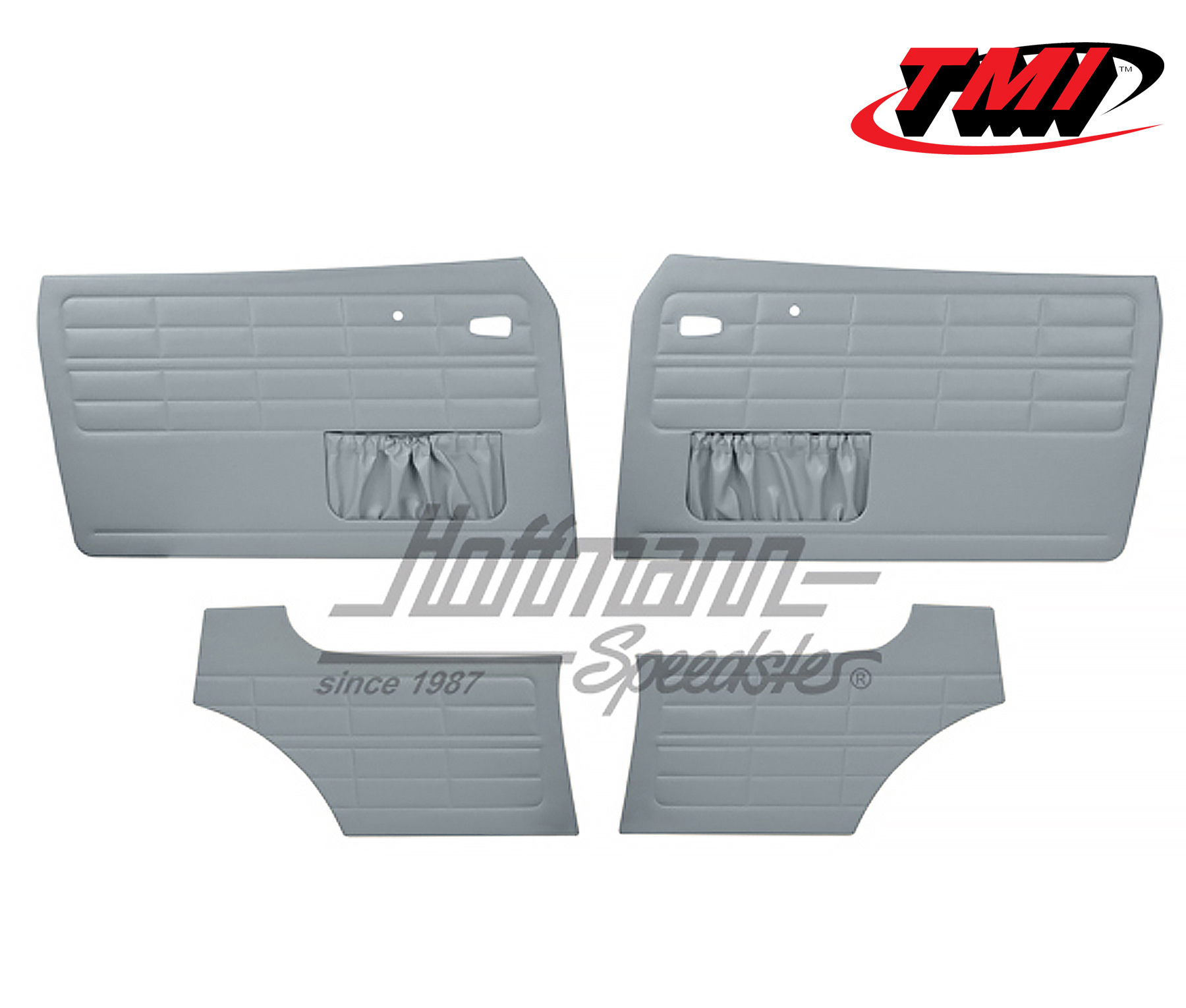 Revestimientos de puerta y partes laterales, Karmann Ghia Coupé, 8.63-, gris | 10-1525-16 | 066-0012-03