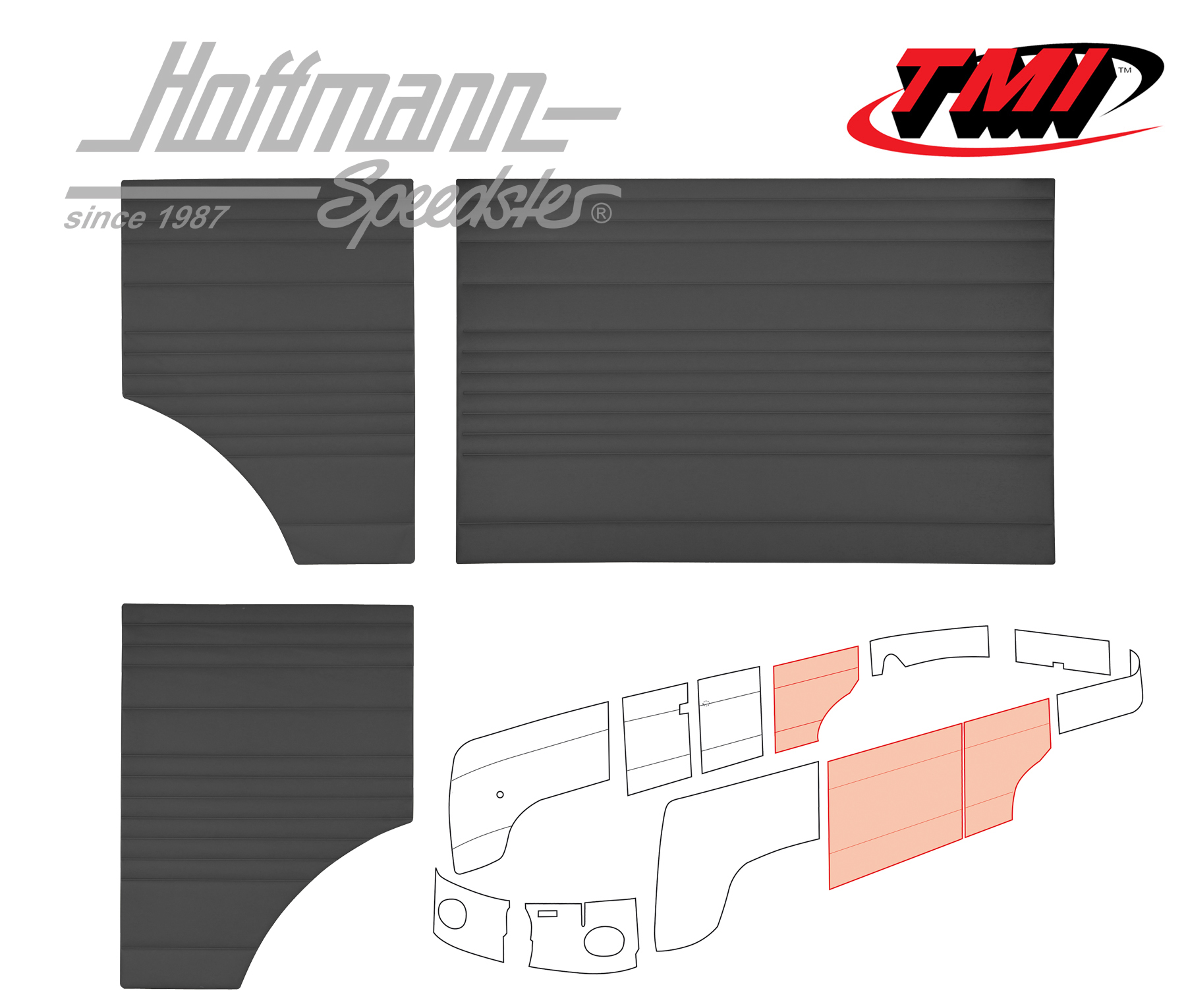 Paneles laterales, centro, 62-67, negro | 10-2143-11 | 098-0578-01