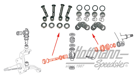 Juego de pernos de suspensión, Furgoneta T1, compl., 22 mm                                          