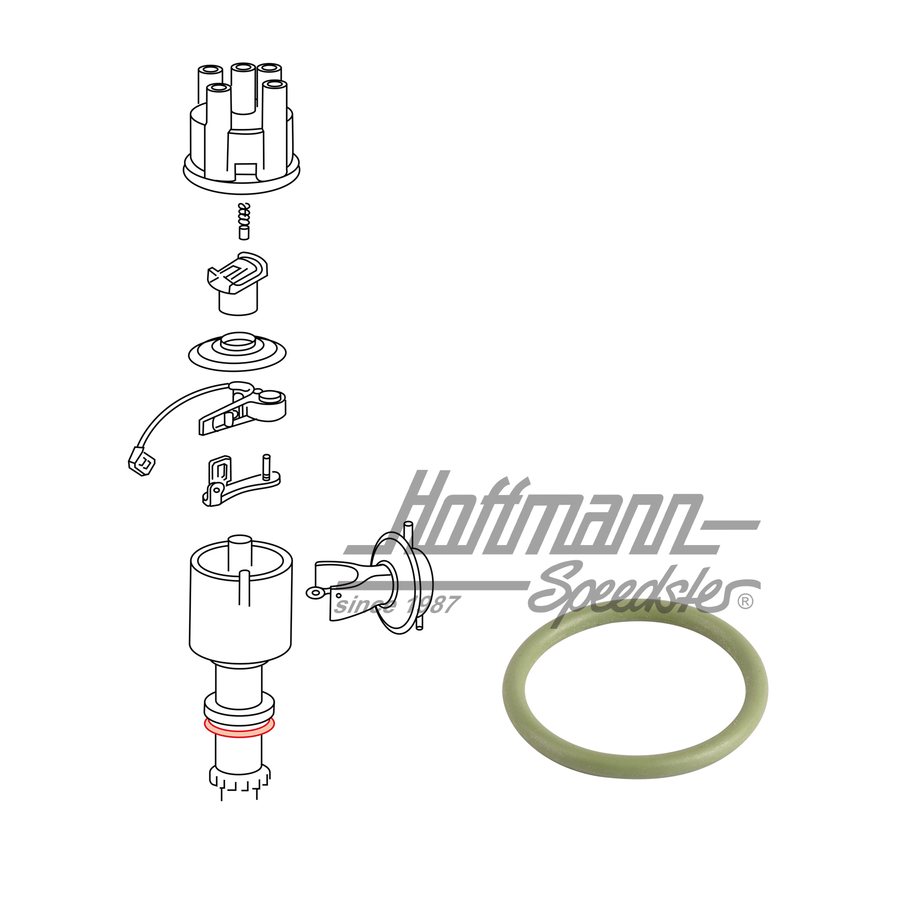 Junta anular
, distribuidor de encendido, 1.6-1.8 | 026 905 261 | 409-1030
