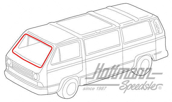 Junta de parabrisas, Furgoneta T3, con ranura | 255 845 121 | 350-5006