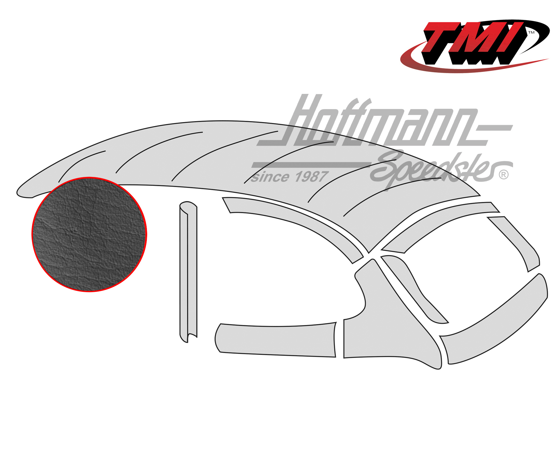 Cielo de techo con capota plegable, Style original, liso, negro, 56-63 | 20-1108-49 | 055-7200-50