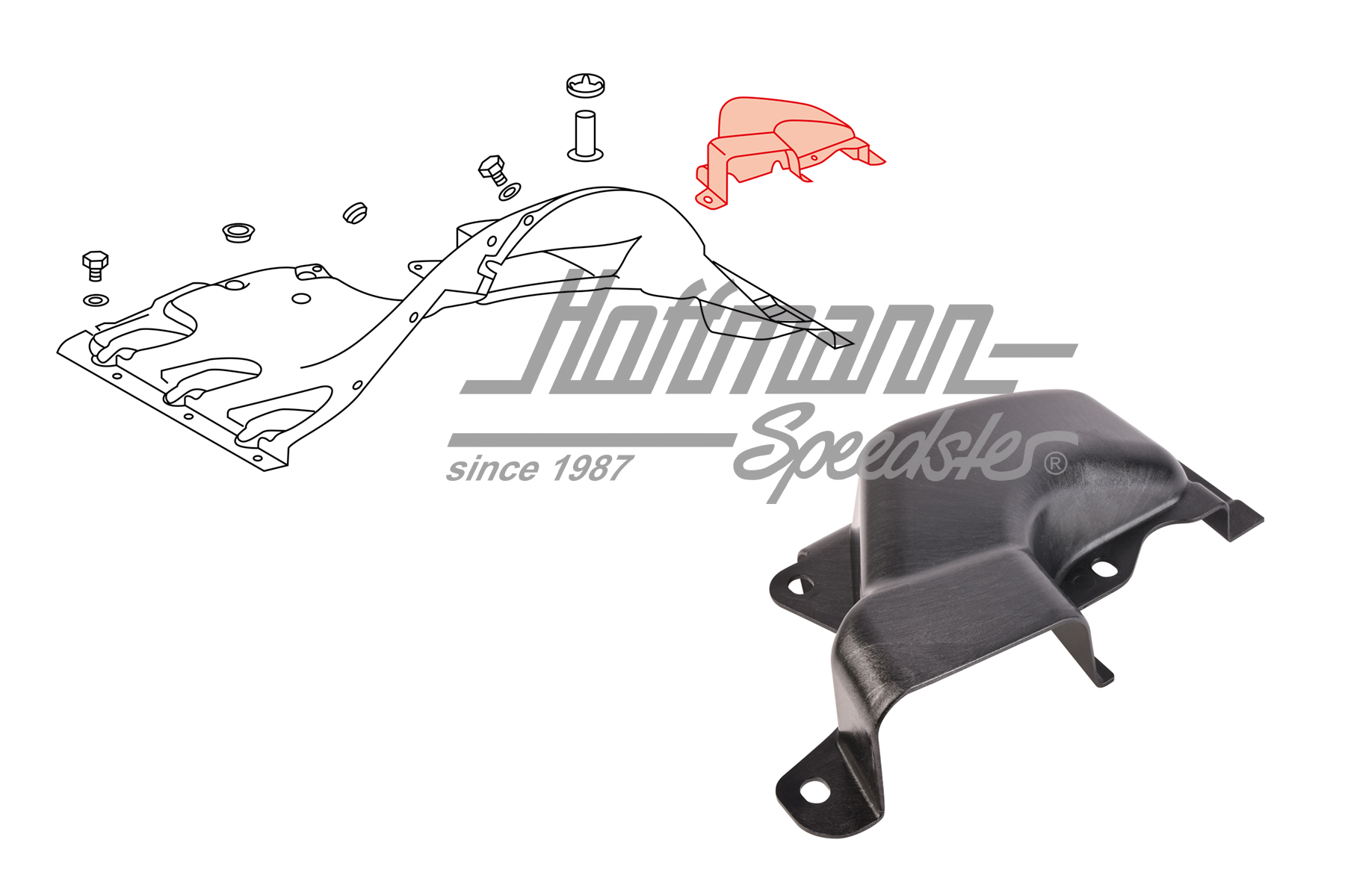 Guía de aire, radiador de aceite, 911/914/6, 70-89 | 911 106 406 01 | 530-4008-60