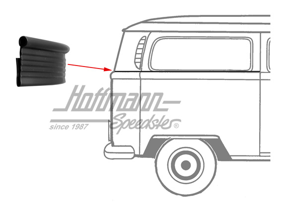 Burlete, cubierta, parte lateral, izqdo./dcho. | 211 843 799 B | 090-6200