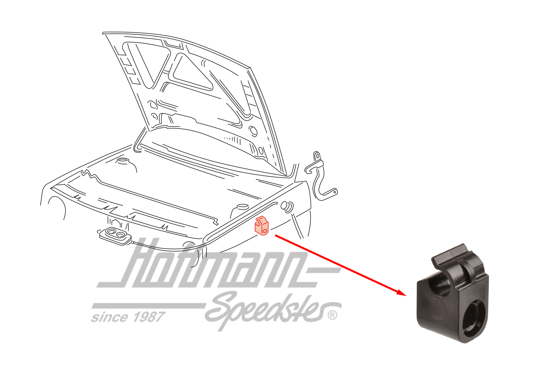 Clip, tracción del capó, Golf 2 | 191 823 567 | 208-1092-10