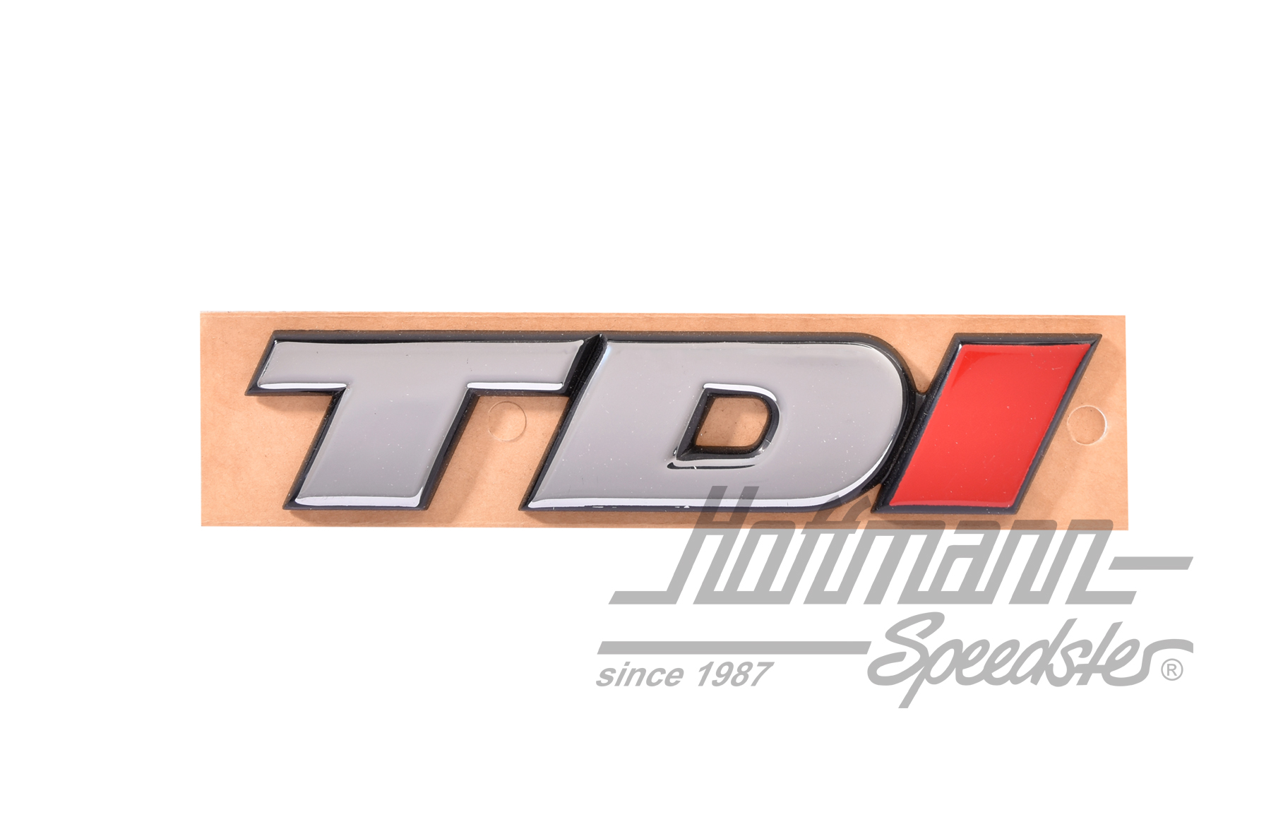 Logotipo, posterior, TDI, cromado / rojo | 7D0 853 675 C | 408-6573-20
