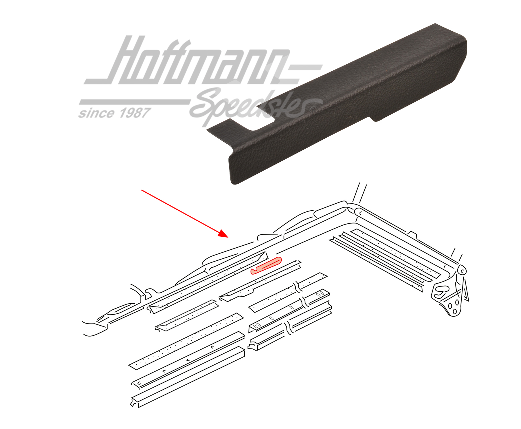 Deflector de agua
, varillaje de la capota, izqda.
 | 155 871 351 | 180-4008-01