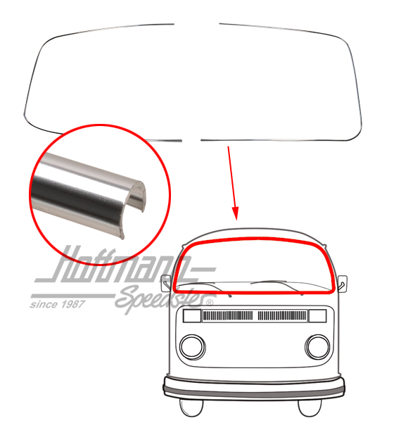 Marco decorativo de aluminio, parabrisas, T2, 67-79 | 241 853 305 | 097-1280-05