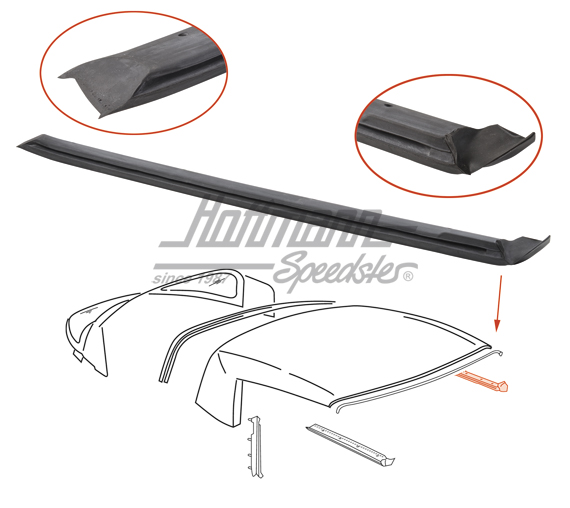 Junta, bastidor del techo, exterior, .83-.85, izquierda                                             