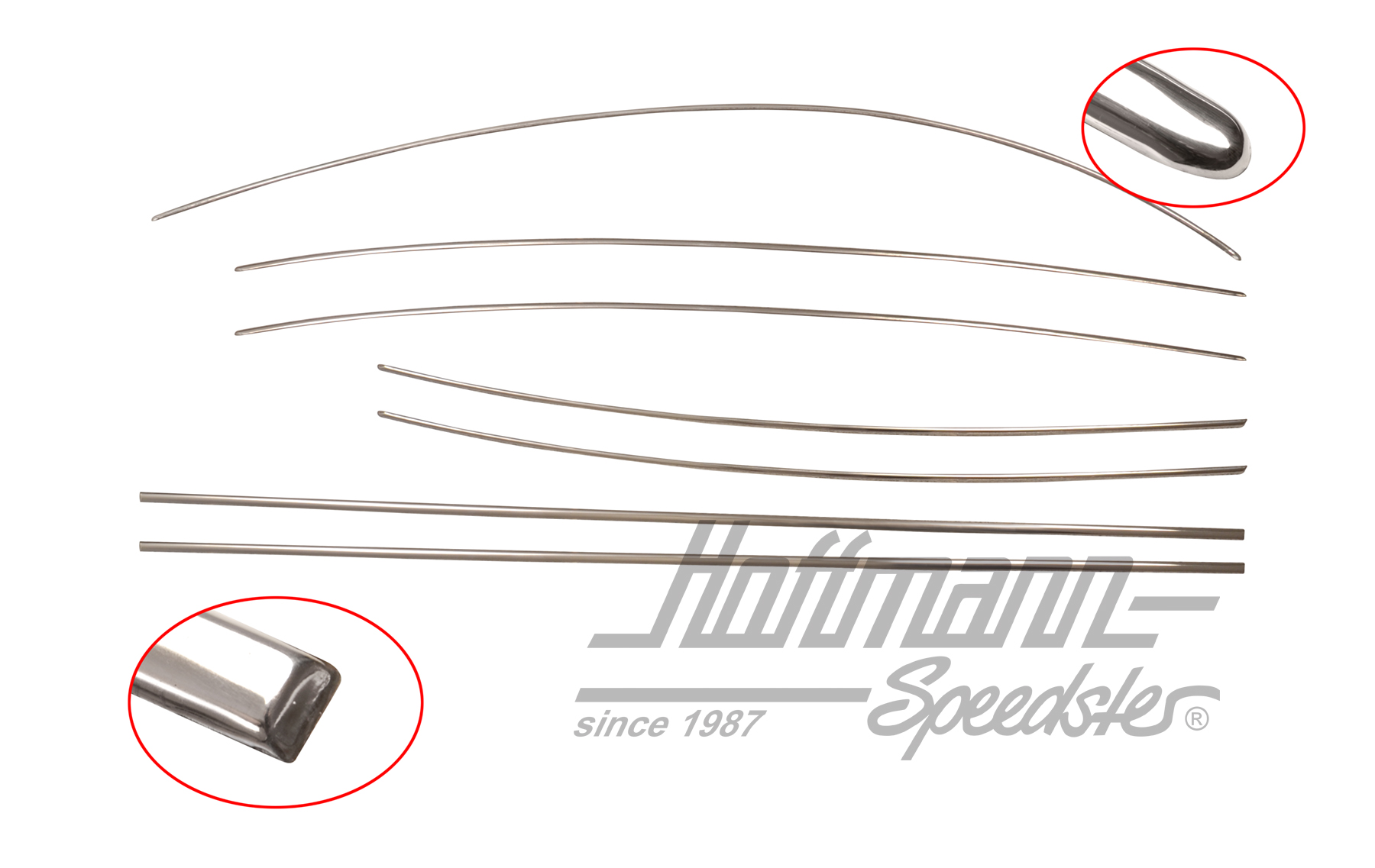 Juego de molduras, 7-piezas, 1302/03, acero inoxidable | 111 898 111 E | 020-2071-20